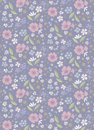Floral Art on Lavender Blue