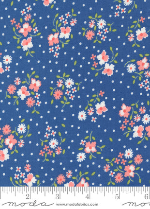 Cobalt Flower Dot Small Floral