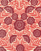 Flower Press Ecru Crimson