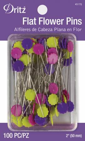 Bohin Glass Head Pins Size 1-1/4in – 0.60mm 80 pins Purple