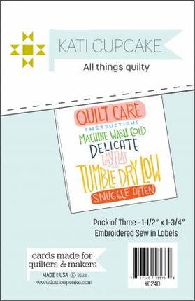 Quilty Instructions Sew in Labels