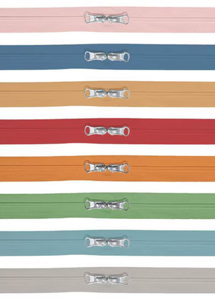 Calico Zippers 2 in 8 qty Assorted Colors